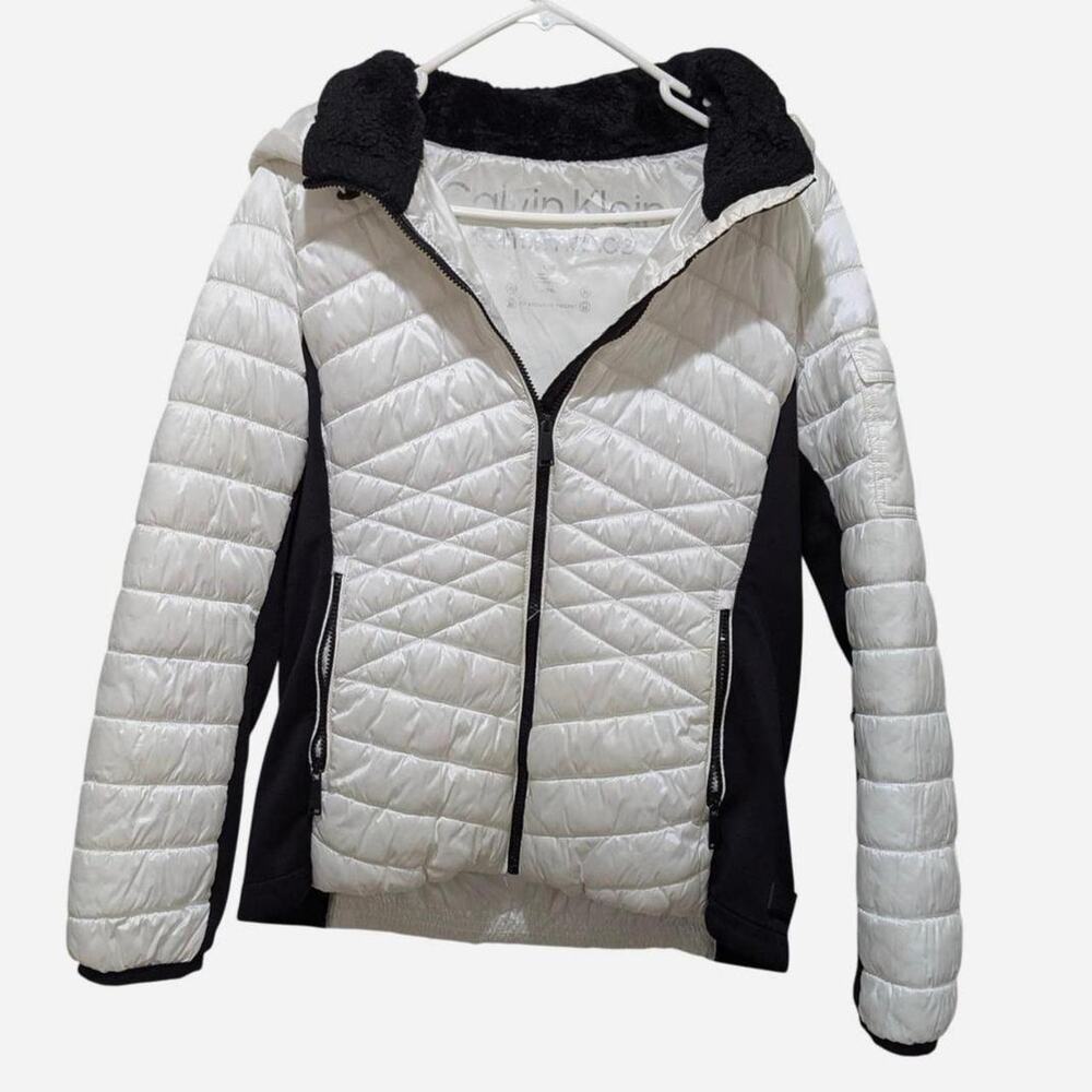 Calvin Klein Performance White Puffer Jacket Hooded L